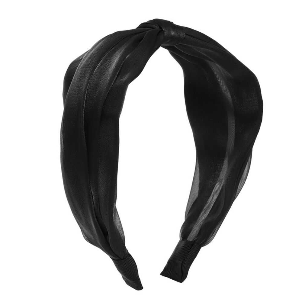 Knotted Silk Non Slip Headband Black